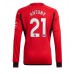 Günstige Manchester United Antony #21 Heim Fussballtrikot 2023-24 Langarm